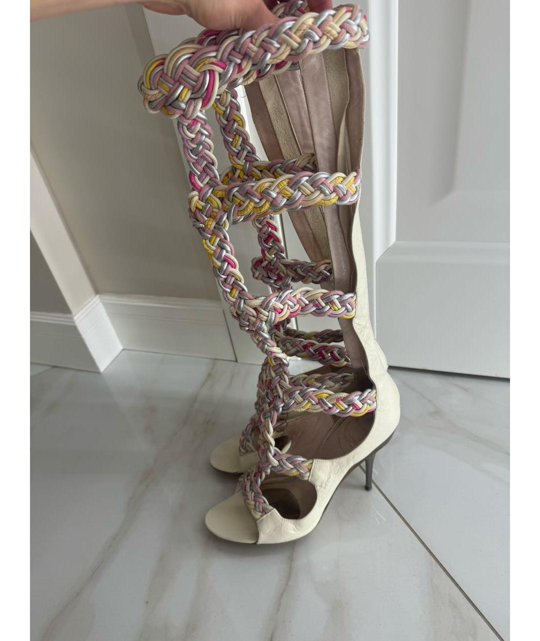 EMILIO PUCCI Белые кожаные сапоги, фото 3