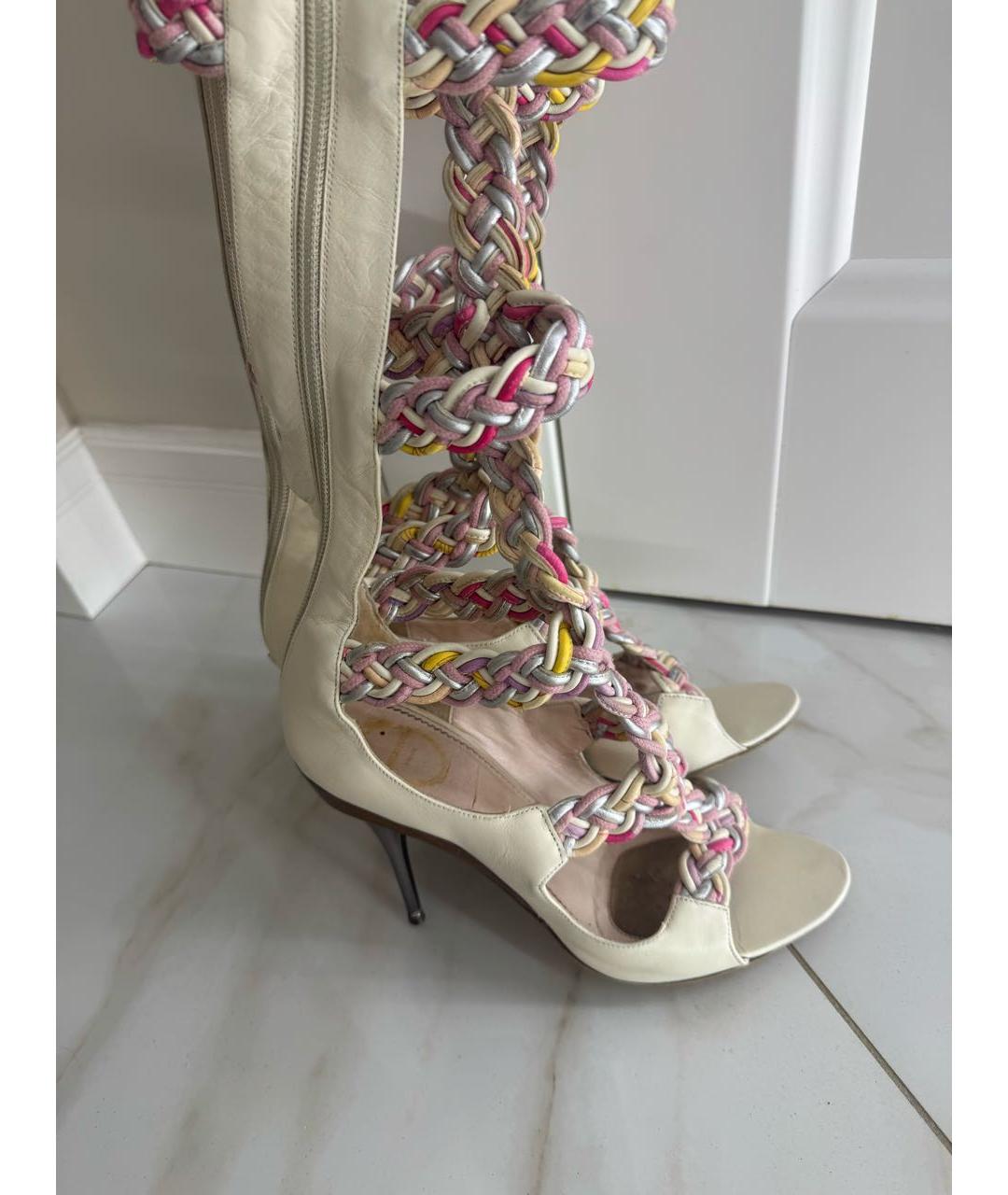 EMILIO PUCCI Белые кожаные сапоги, фото 5