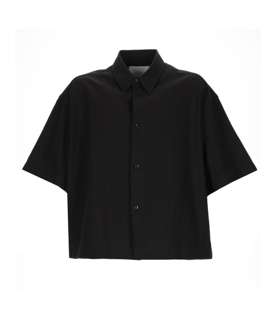STUDIO NICHOLSON Черная хлопковая кэжуал рубашка, фото 1