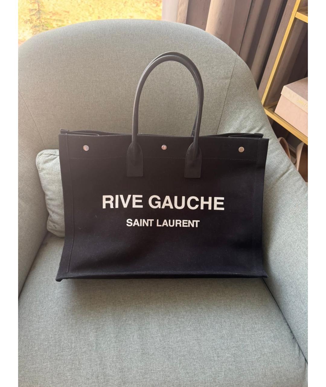 SAINT LAURENT Черная сумка тоут, фото 5