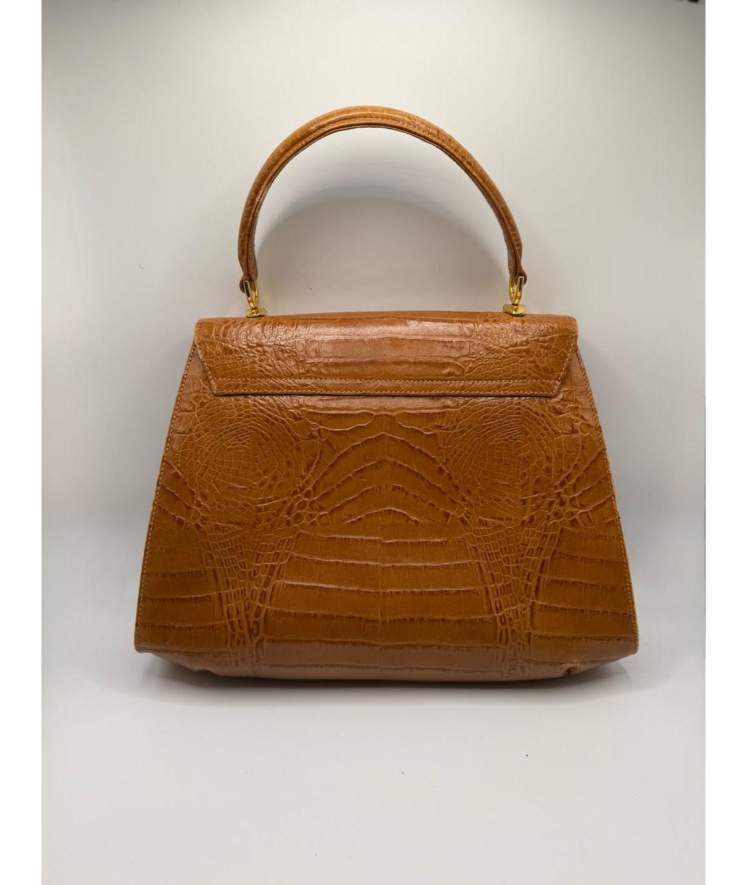 VALENTINO Оранжевая кожаная сумка с короткими ручками, фото 2