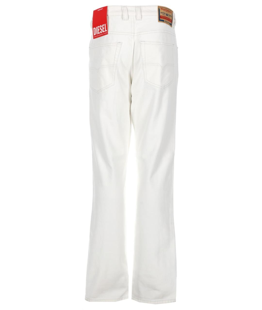 DIESEL Белые хлопковые прямые джинсы, фото 2