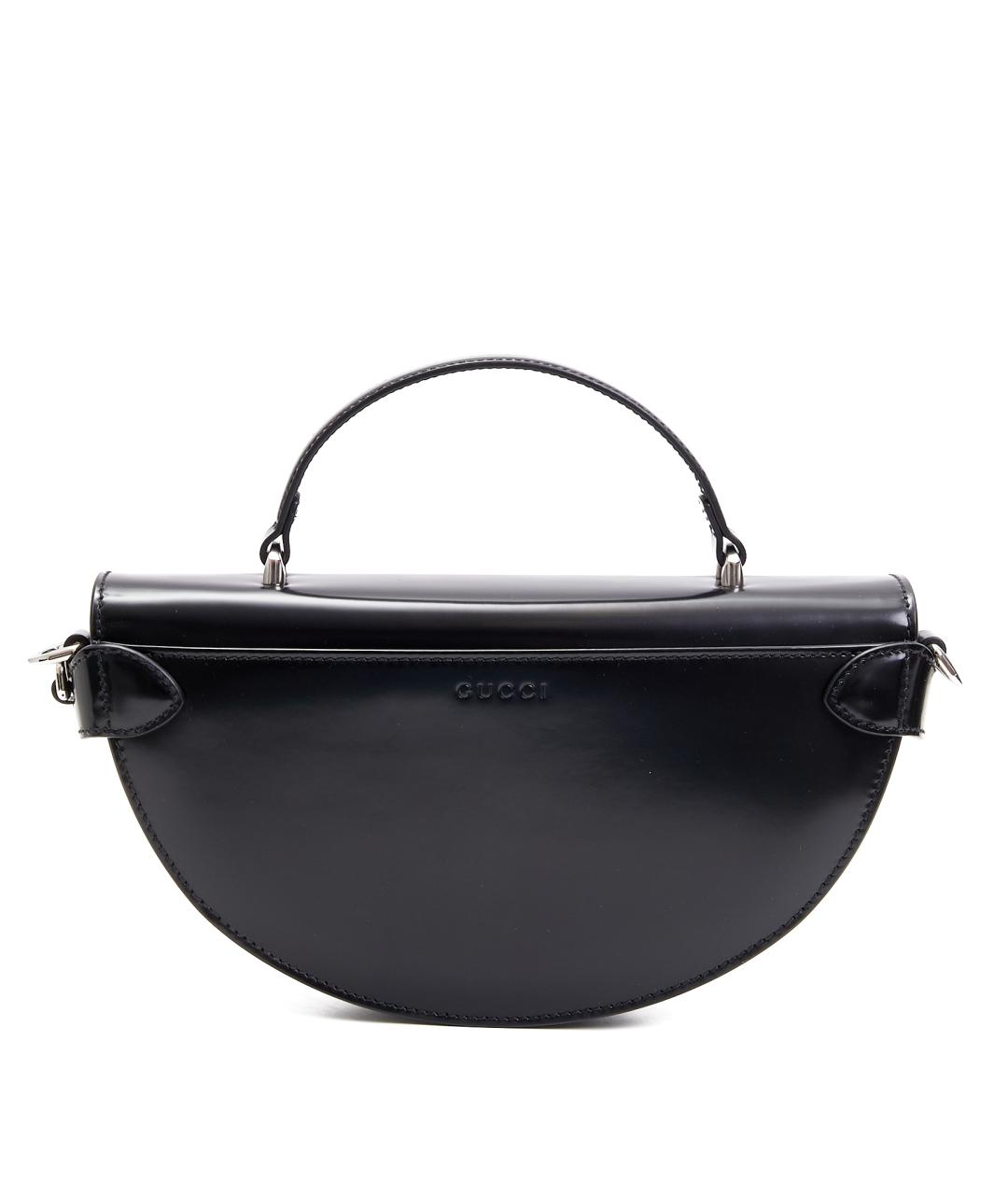 GUCCI Черная кожаная сумка с короткими ручками, фото 3