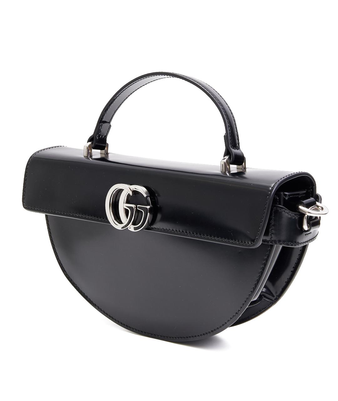 GUCCI Черная кожаная сумка с короткими ручками, фото 2