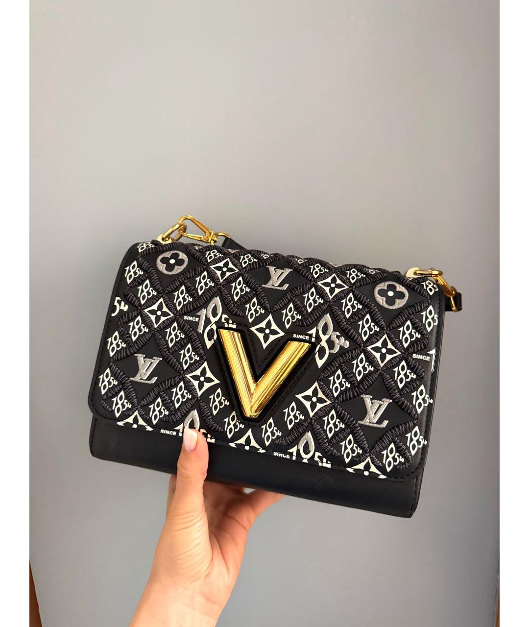 LOUIS VUITTON Черная кожаная сумка с короткими ручками, фото 5