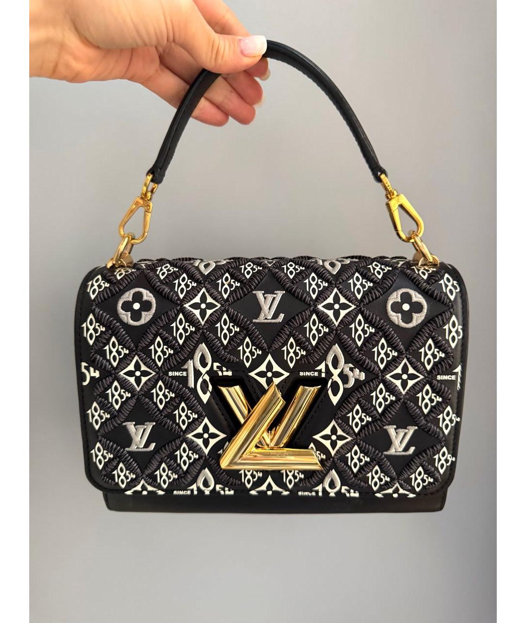LOUIS VUITTON Черная кожаная сумка с короткими ручками, фото 9