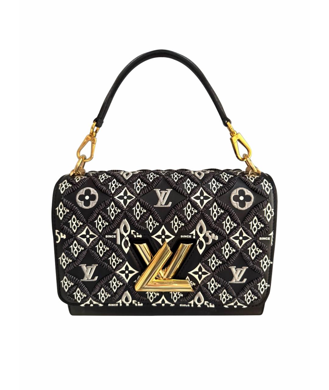 LOUIS VUITTON Черная кожаная сумка с короткими ручками, фото 1
