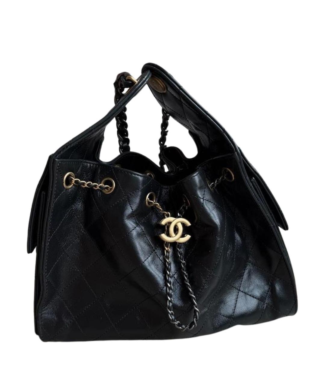 CHANEL Черная кожаная сумка тоут, фото 1