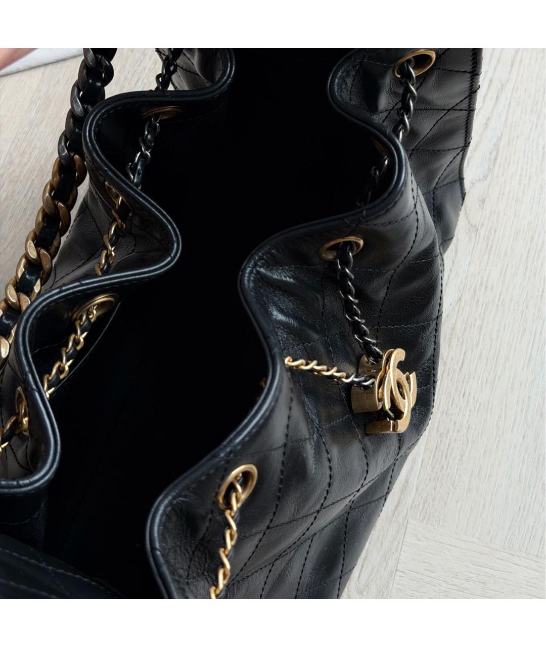 CHANEL Черная кожаная сумка тоут, фото 4