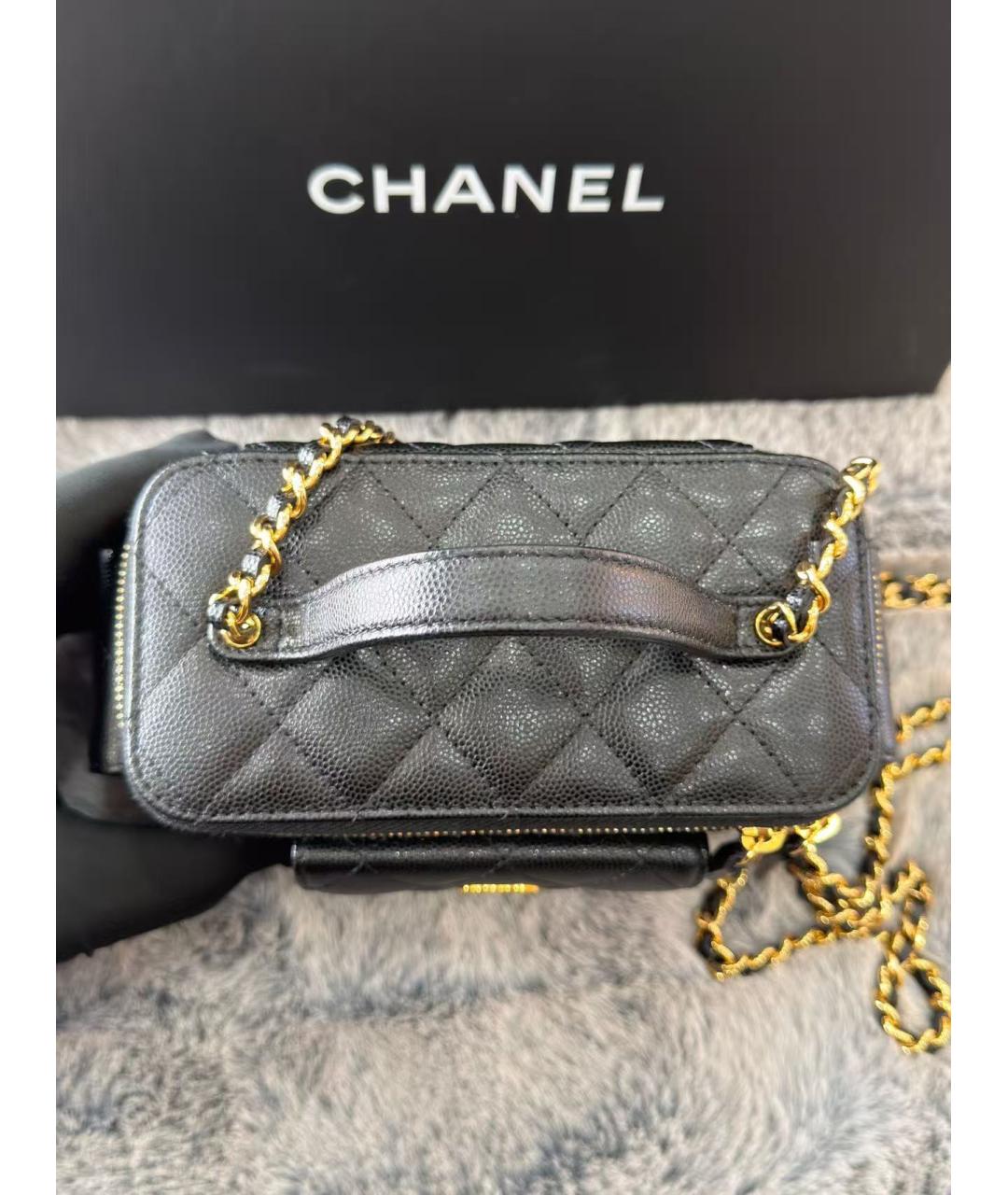 CHANEL Черная кожаная сумка через плечо, фото 4