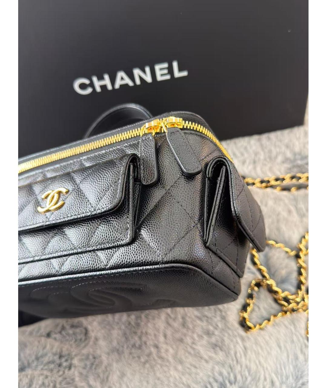 CHANEL Черная кожаная сумка через плечо, фото 3