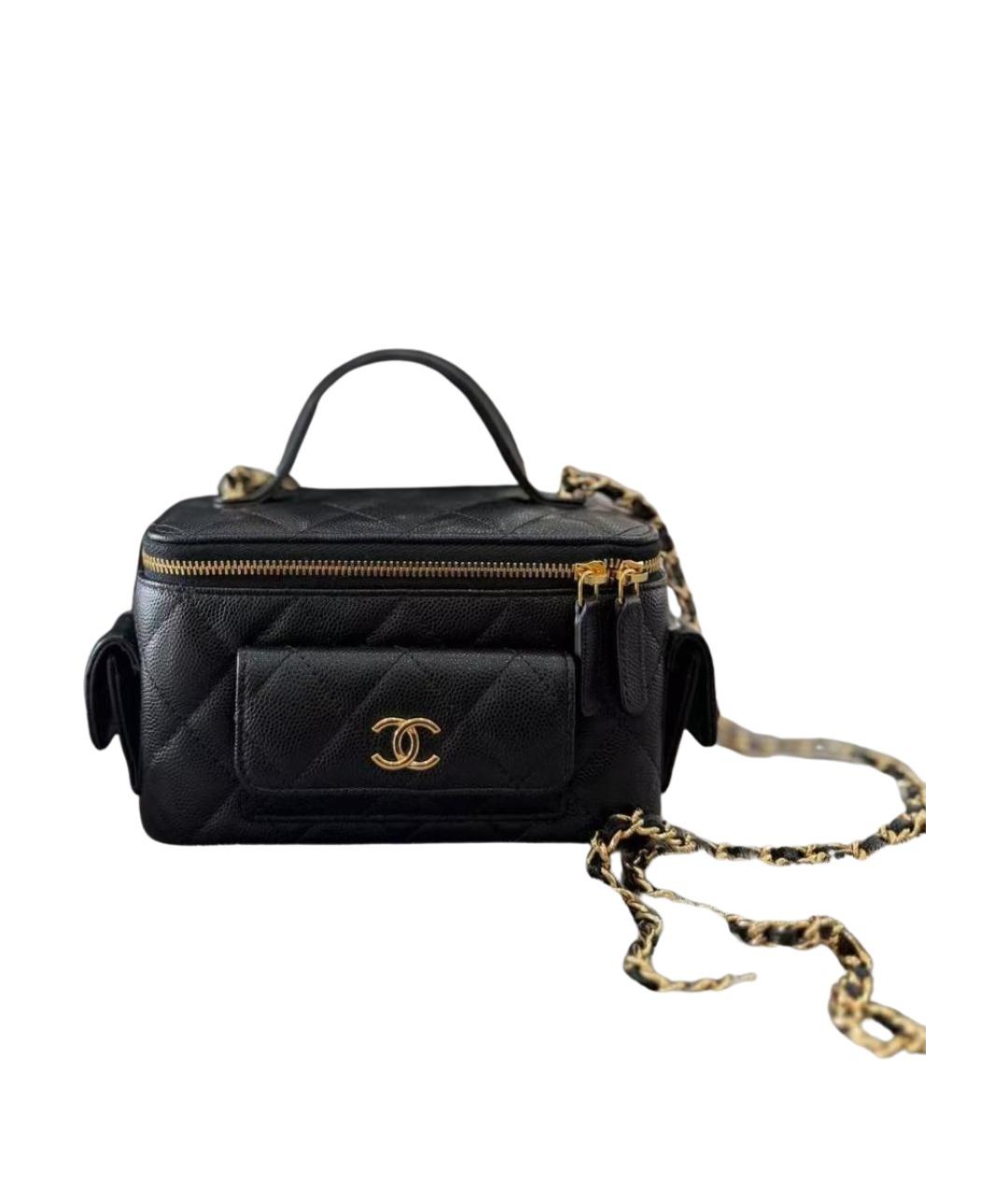 CHANEL Черная кожаная сумка через плечо, фото 1