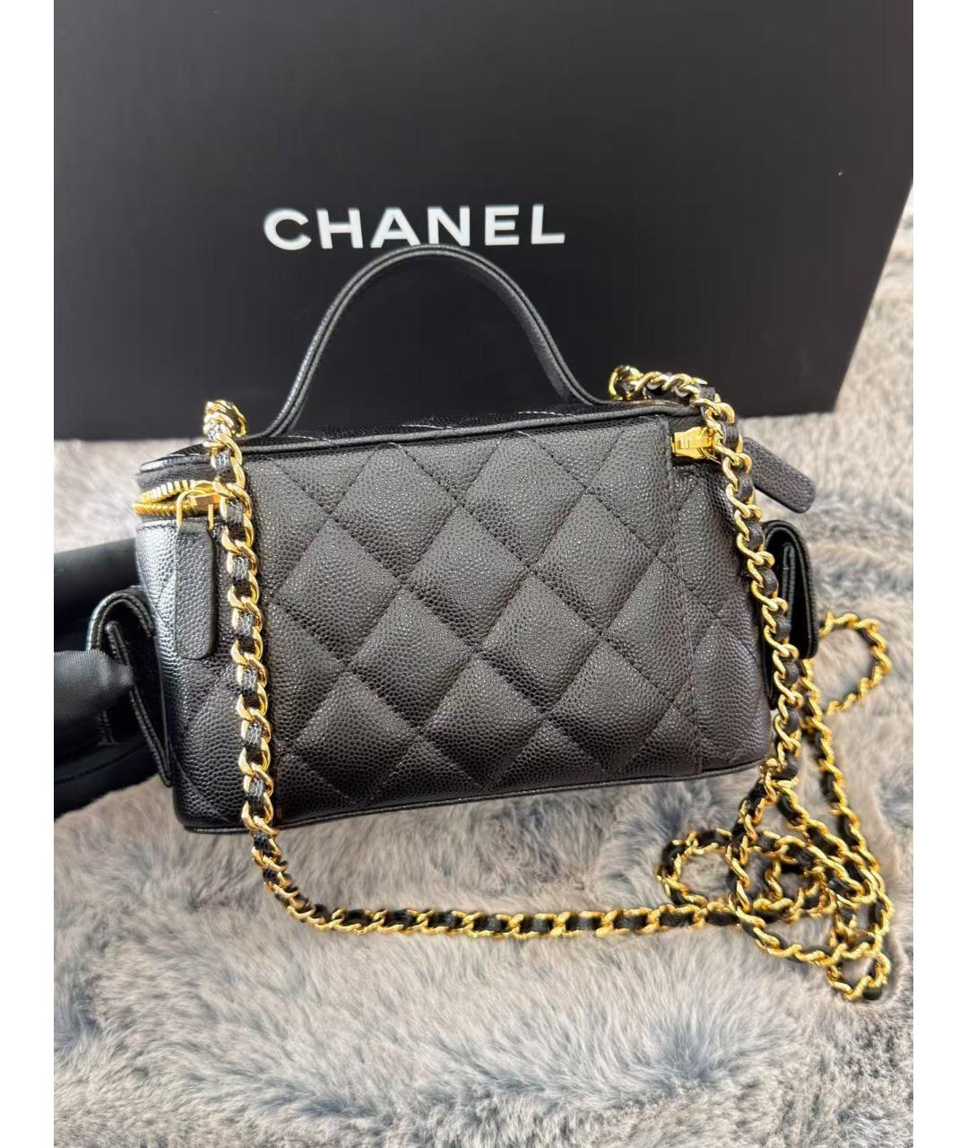 CHANEL Черная кожаная сумка через плечо, фото 6