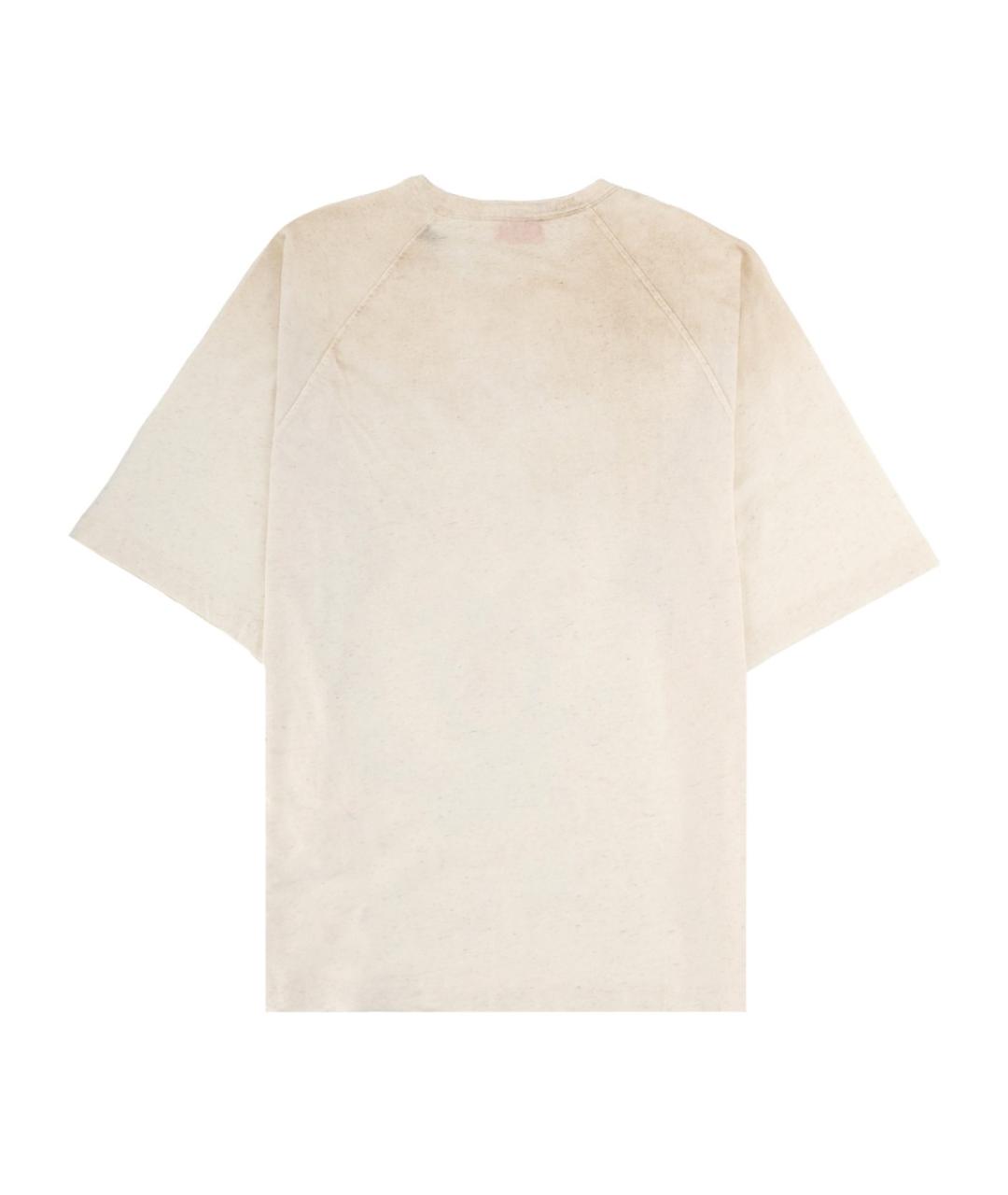 DIESEL Бежевая хлопковая футболка, фото 2