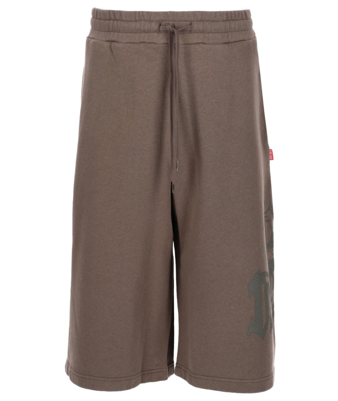DIESEL Коричневые хлопковые шорты, фото 1