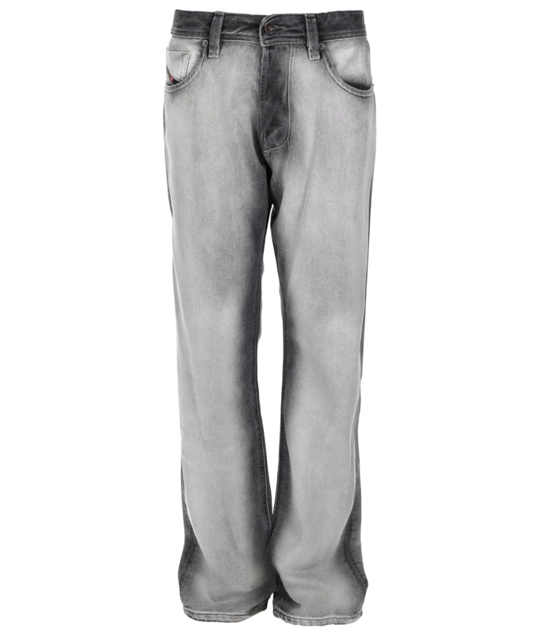 DIESEL Серые хлопковые прямые джинсы, фото 1