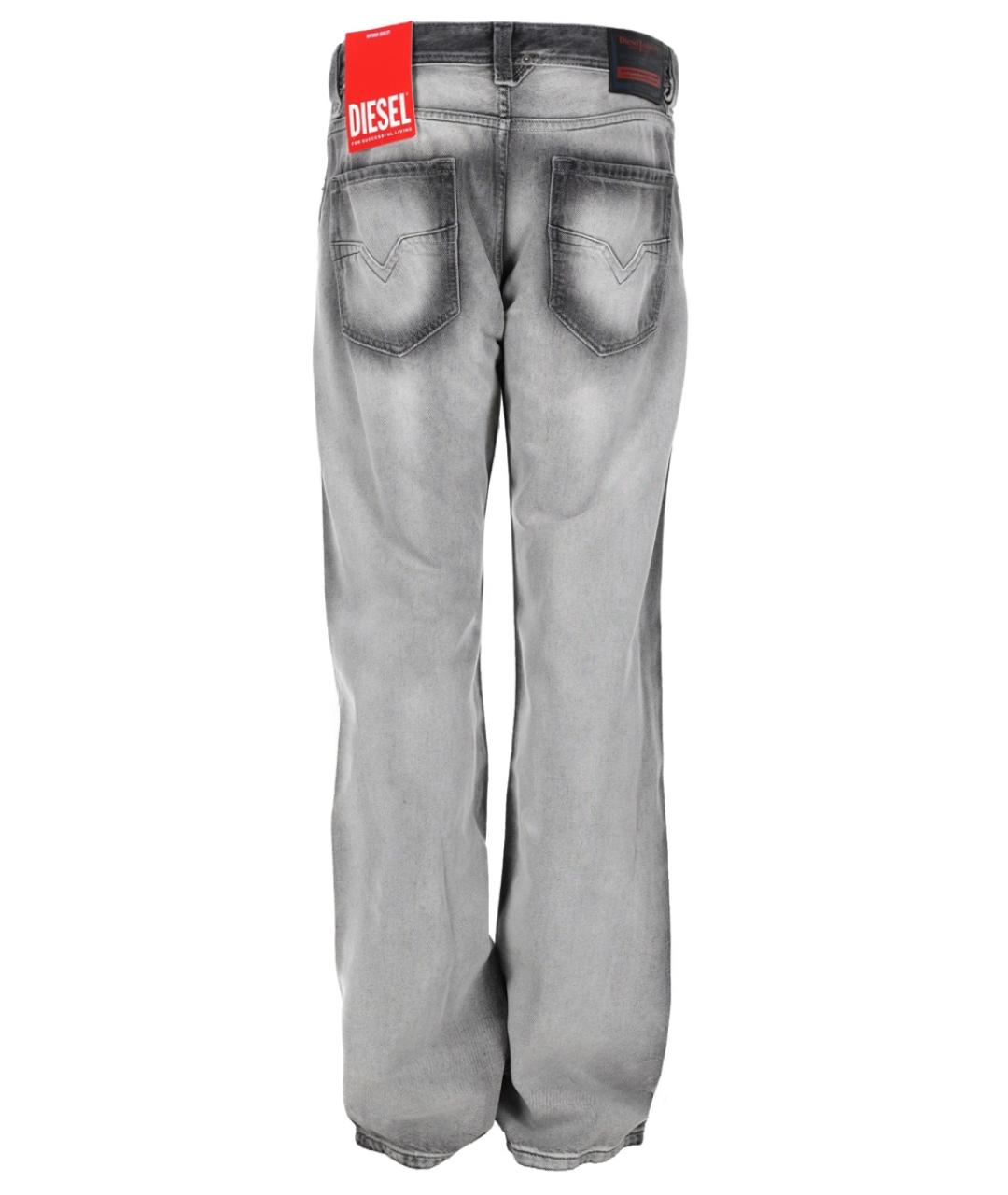 DIESEL Серые хлопковые прямые джинсы, фото 2