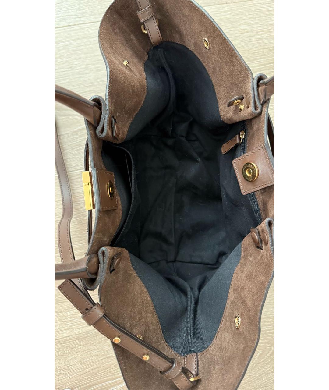 DEMELLIER Коричневая замшевая сумка тоут, фото 3