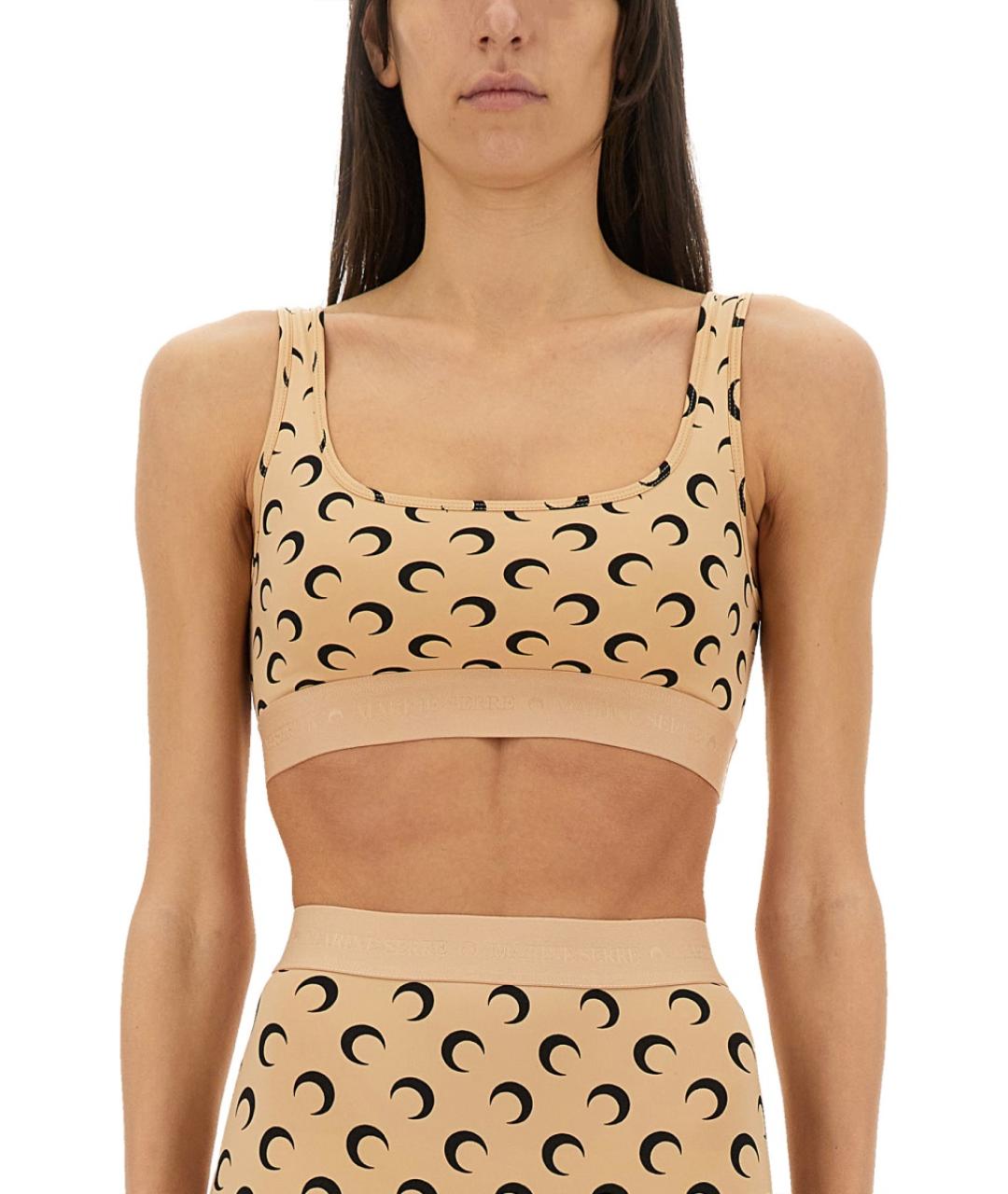 MARINE SERRE Бежевая полиамидовая майка, фото 4