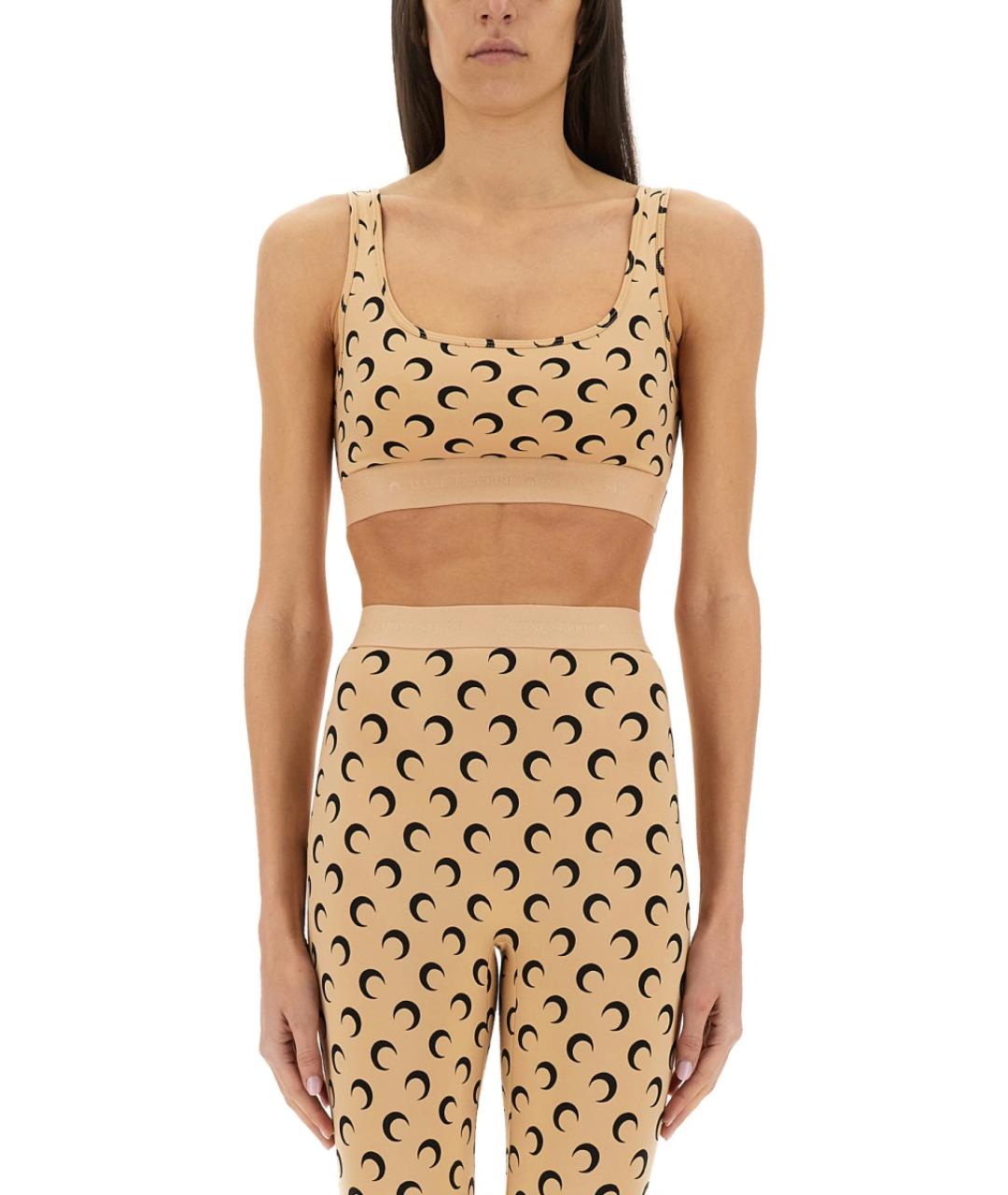 MARINE SERRE Бежевая полиамидовая майка, фото 1