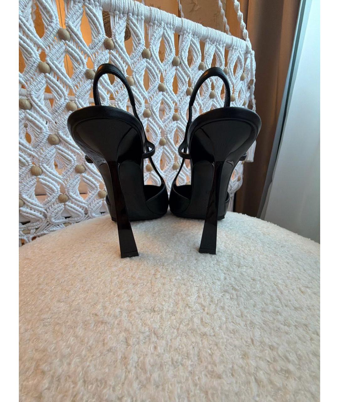 SAINT LAURENT Черные кожаные туфли, фото 4