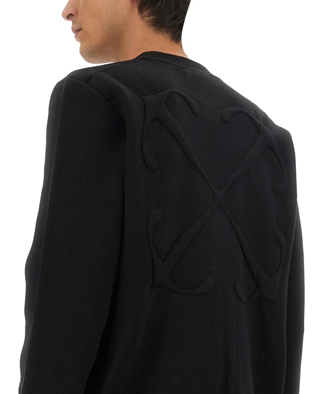 OFF-WHITE Черный хлопковый джемпер / свитер, фото 4