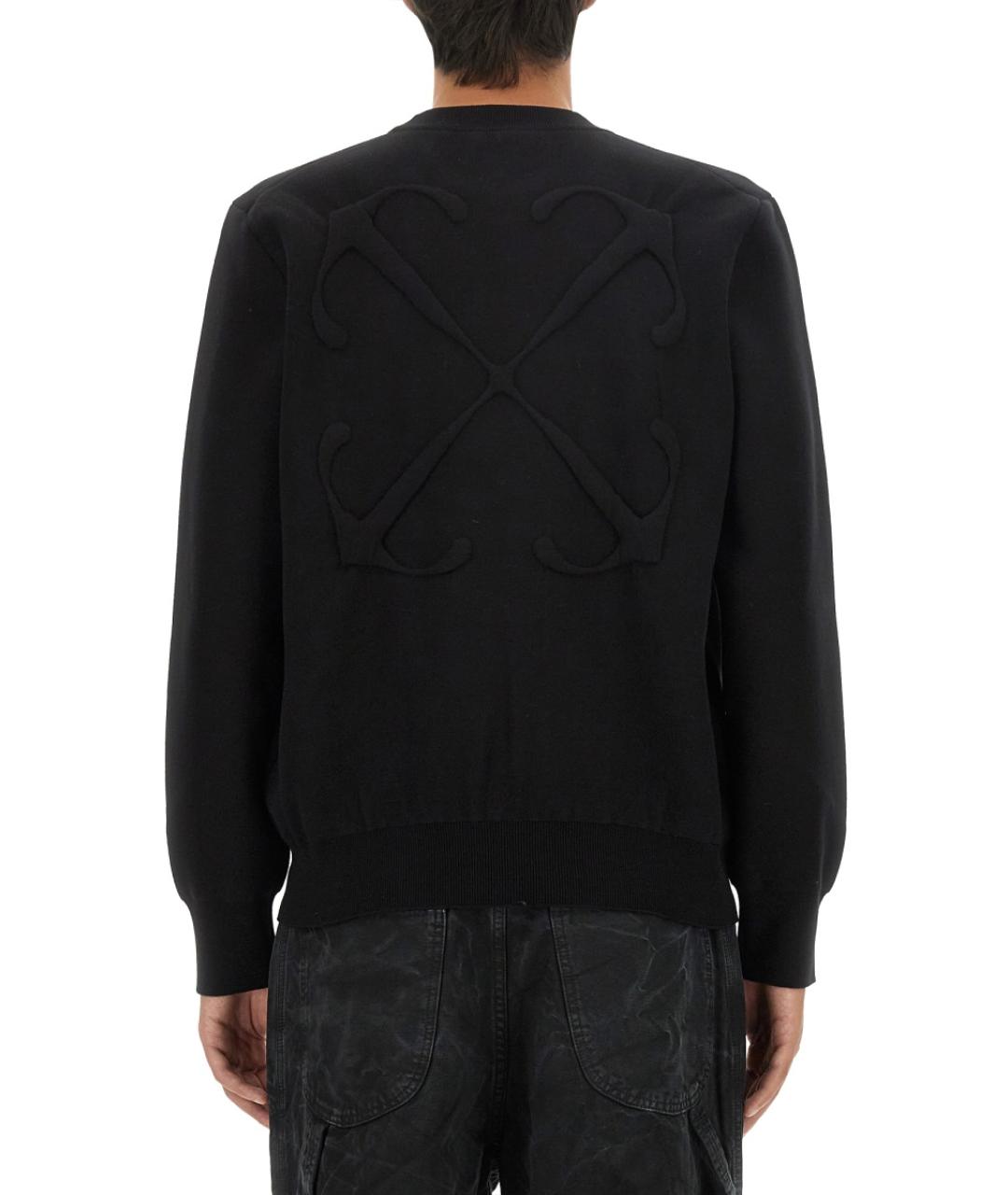 OFF-WHITE Черный хлопковый джемпер / свитер, фото 3