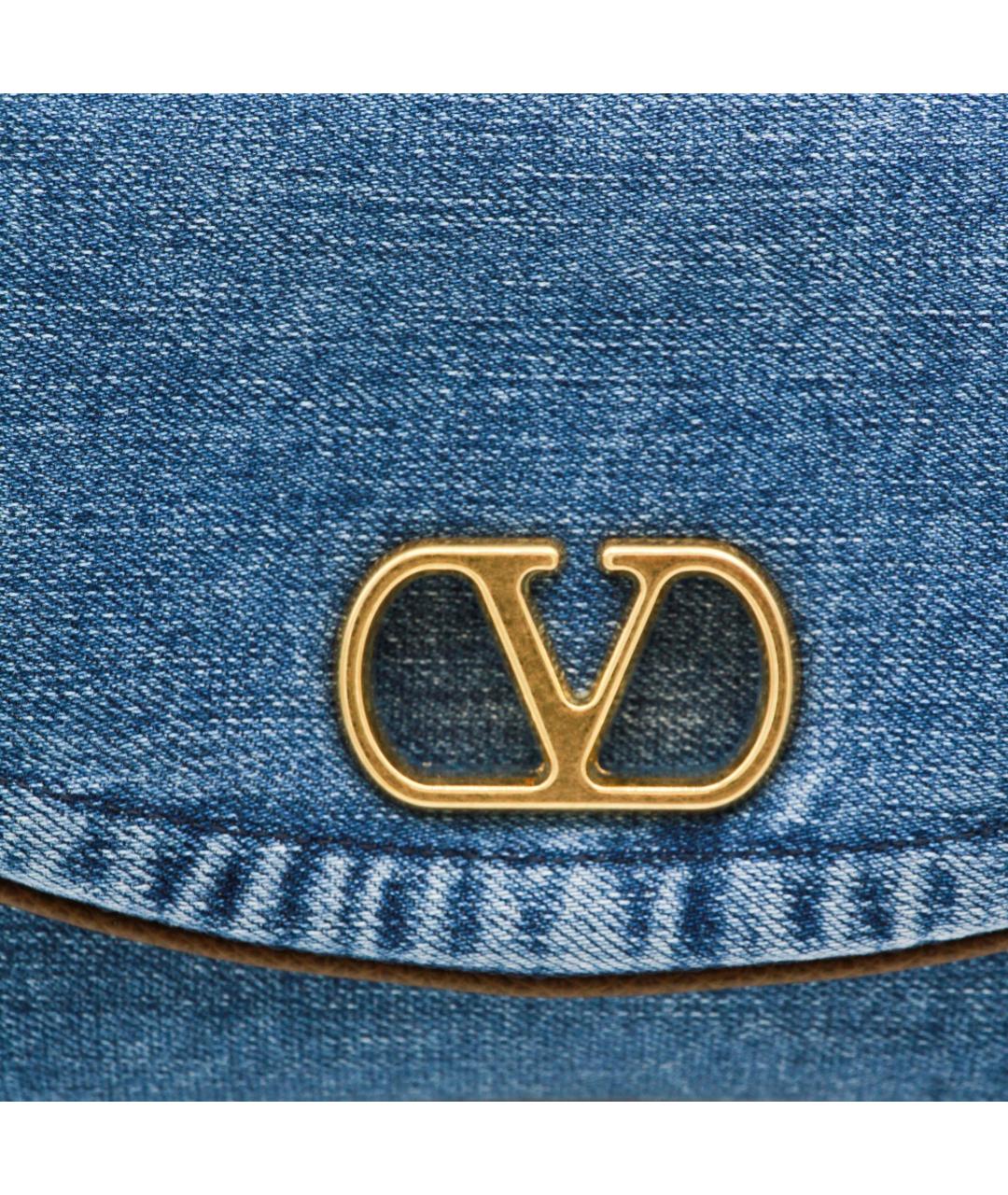 VALENTINO Синяя тканевая сумка через плечо, фото 4