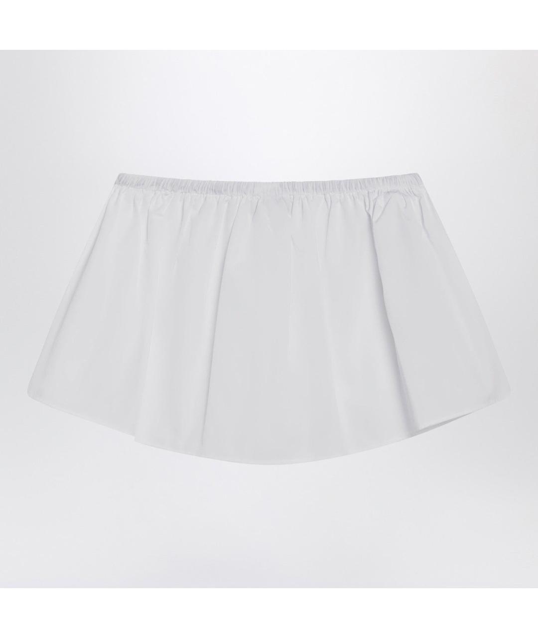MIU MIU Белая хлопковая юбка мини, фото 2