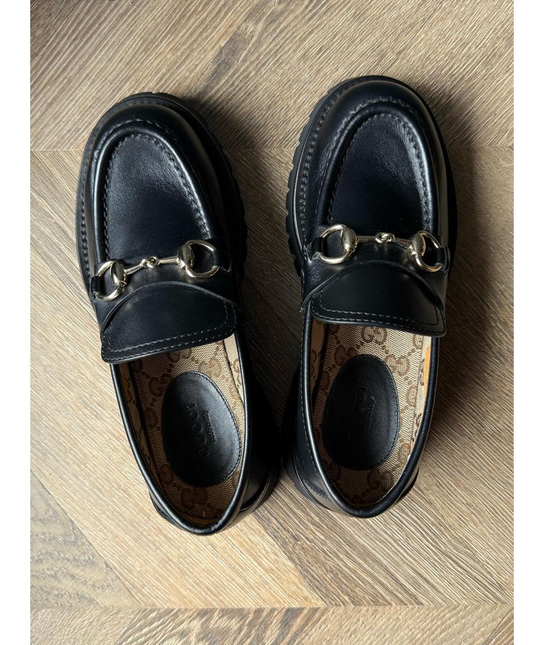 GUCCI Черные кожаные лоферы, фото 3