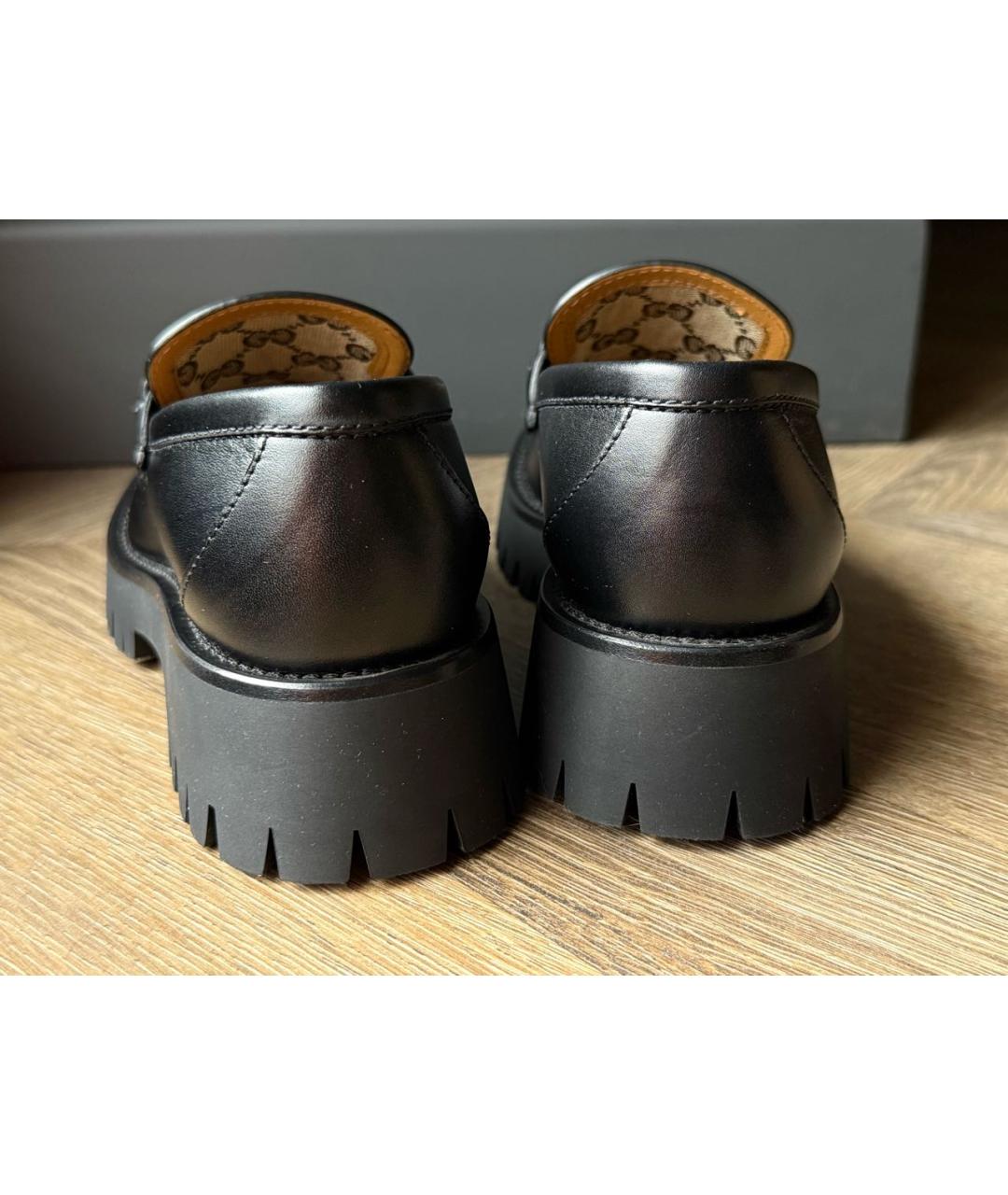 GUCCI Черные кожаные лоферы, фото 4