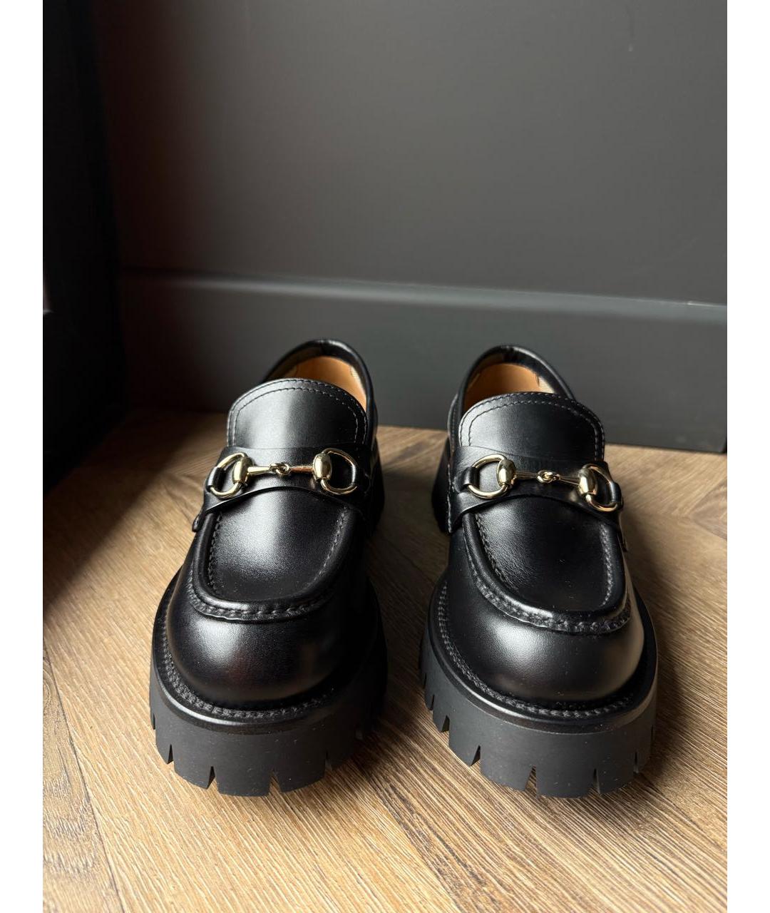 GUCCI Черные кожаные лоферы, фото 2