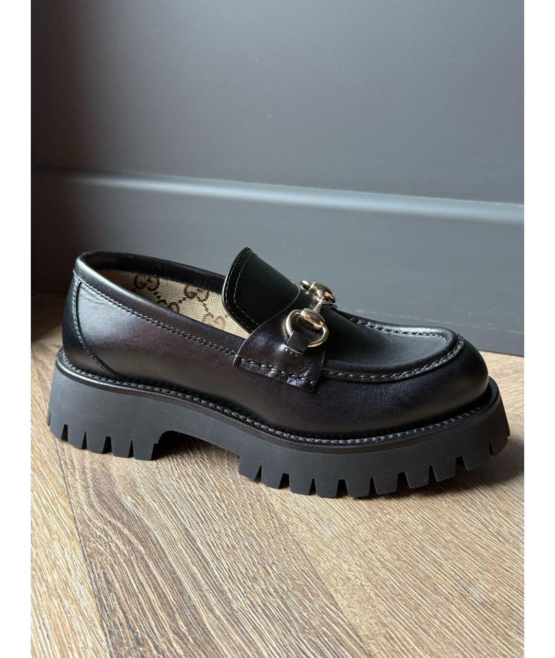 GUCCI Черные кожаные лоферы, фото 5