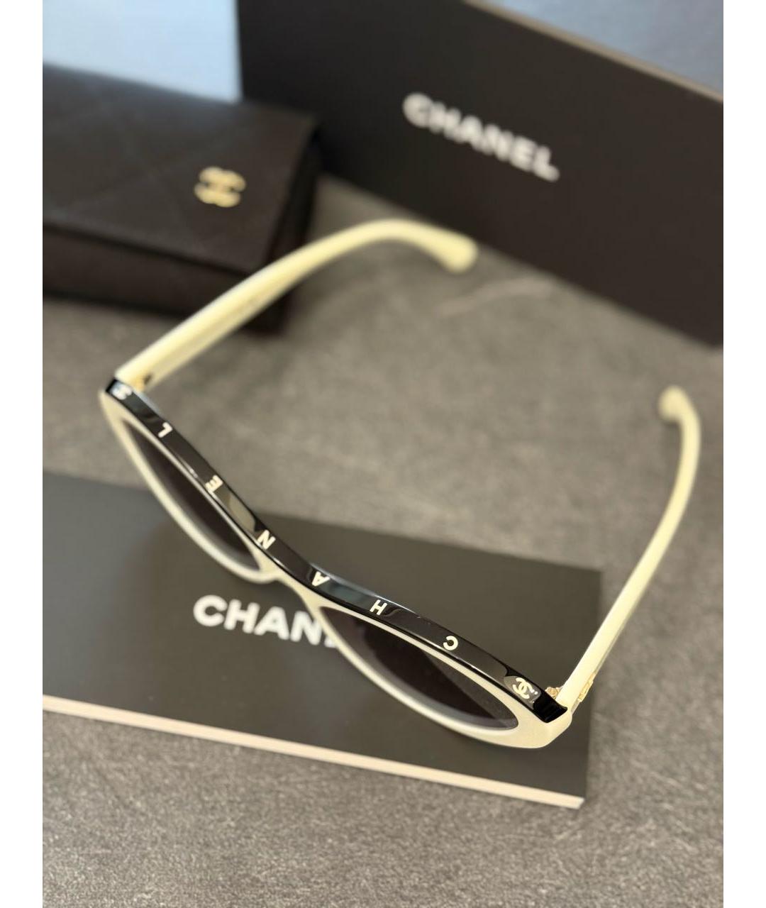 CHANEL Белые пластиковые солнцезащитные очки, фото 4