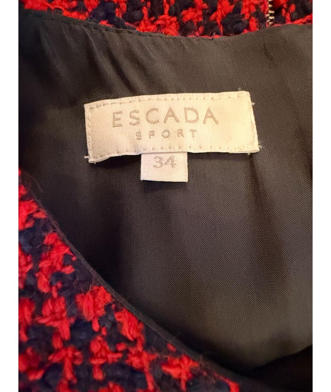 ESCADA Красное шерстяное повседневное платье, фото 3