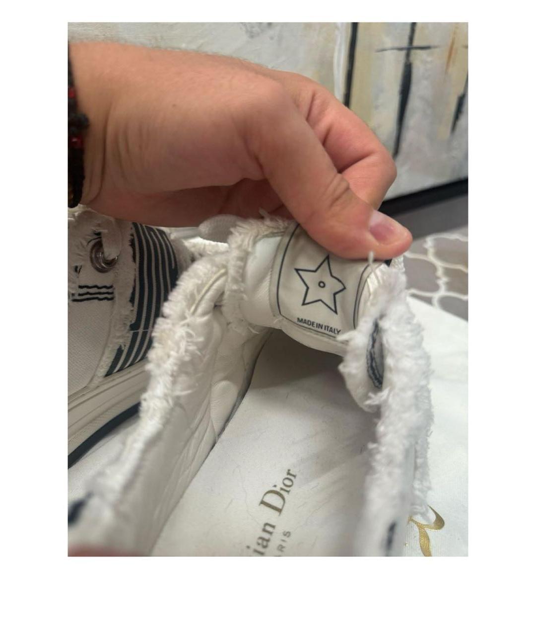 CHRISTIAN DIOR Белые текстильные кеды, фото 3