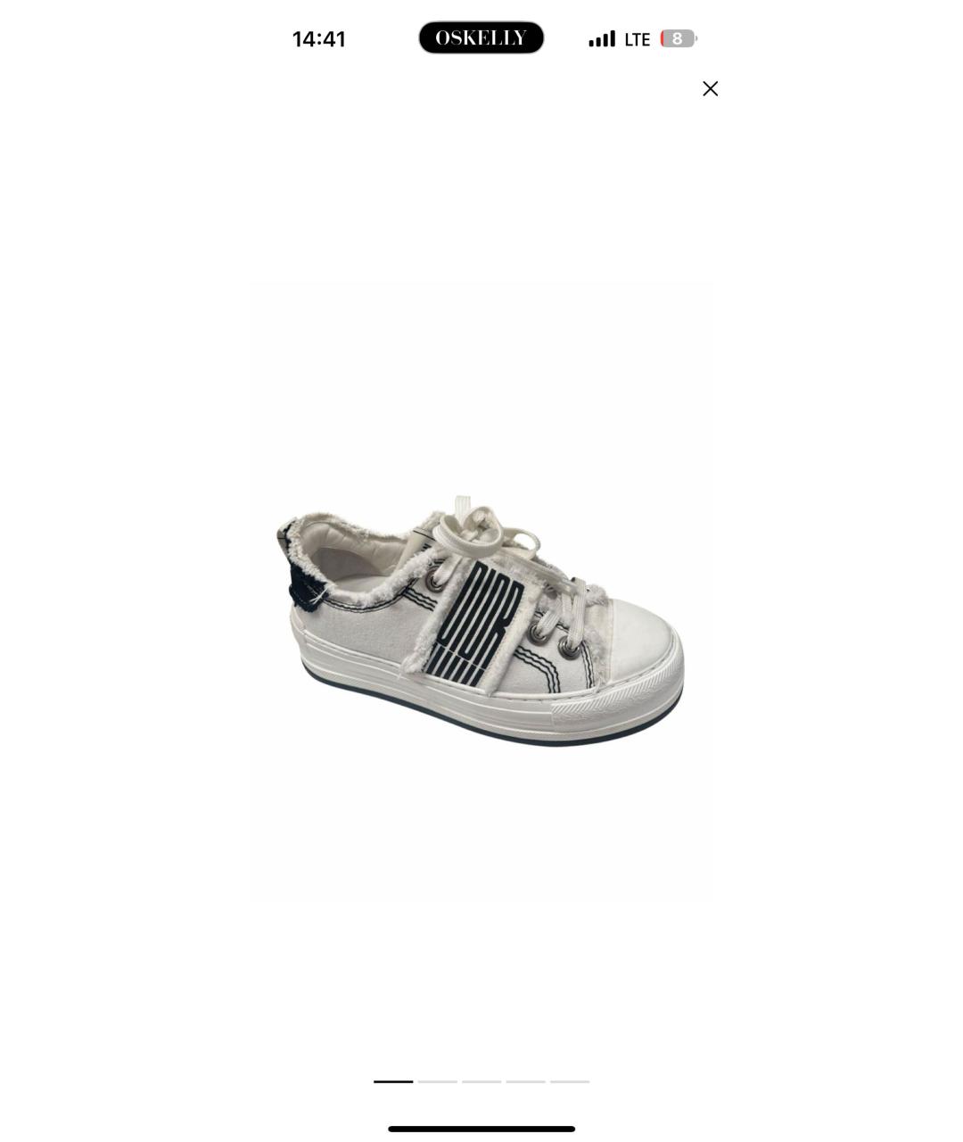 CHRISTIAN DIOR Белые текстильные кеды, фото 8