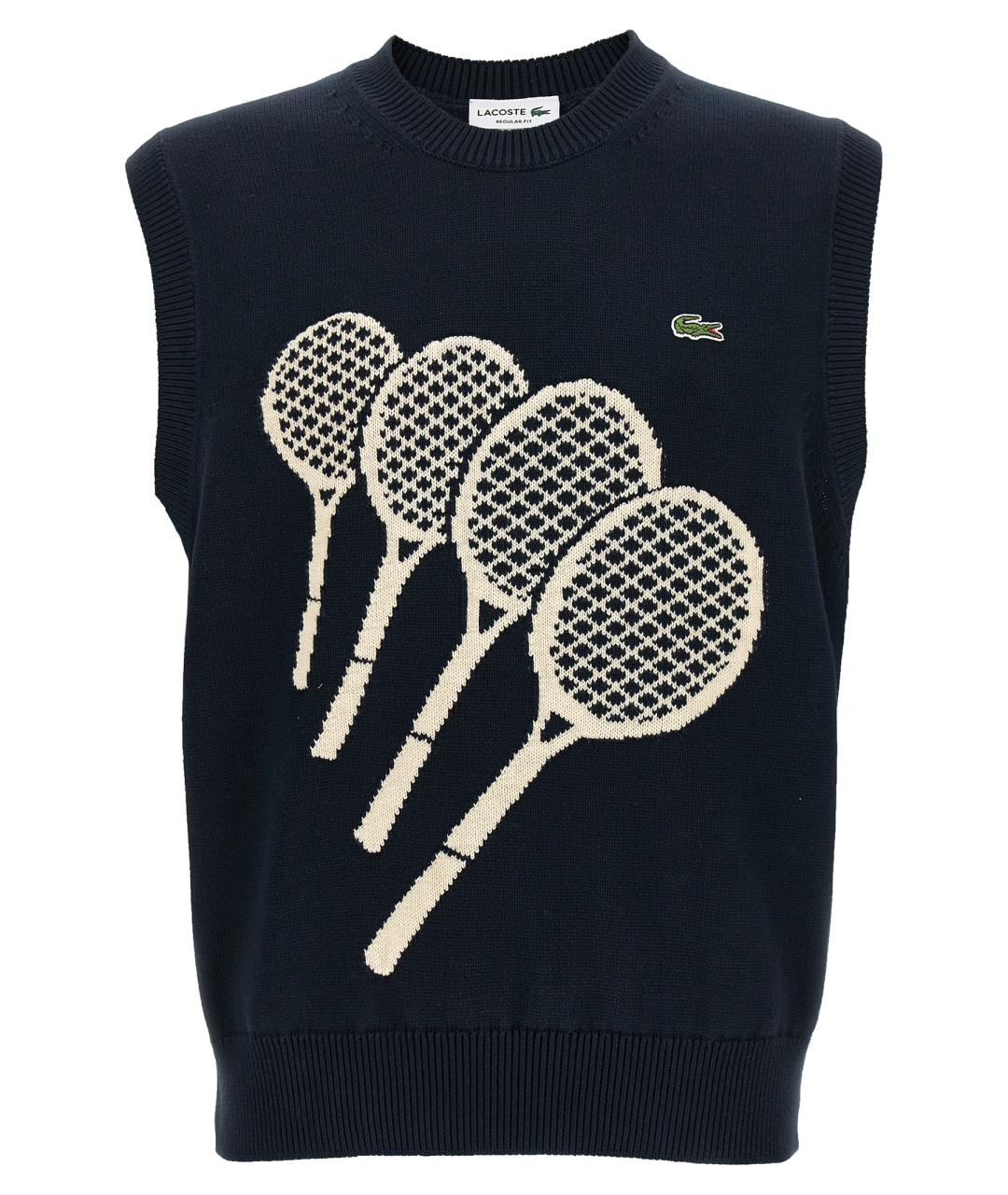 LACOSTE Темно-синяя хлопковая жилетка, фото 1