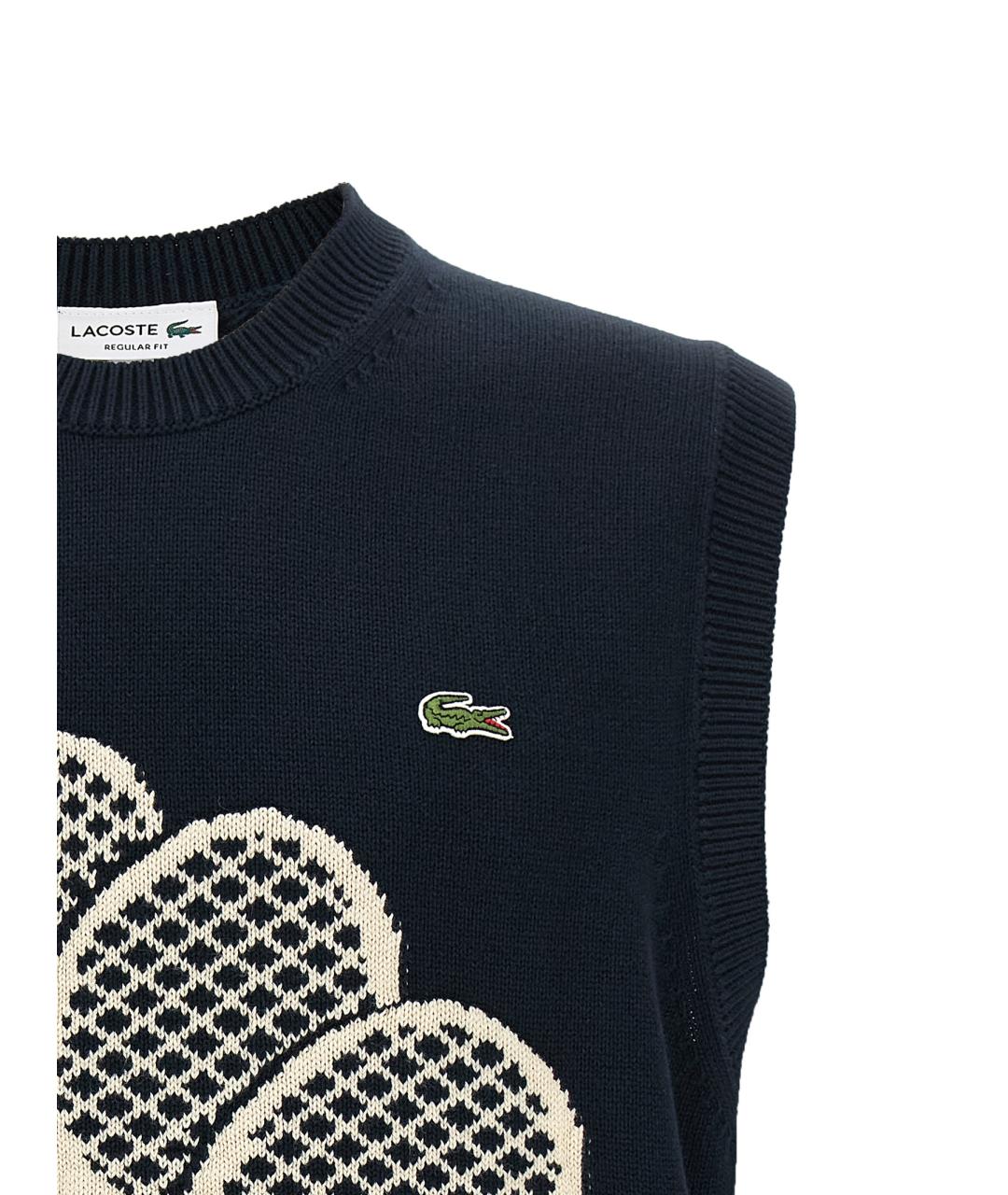 LACOSTE Темно-синяя хлопковая жилетка, фото 3
