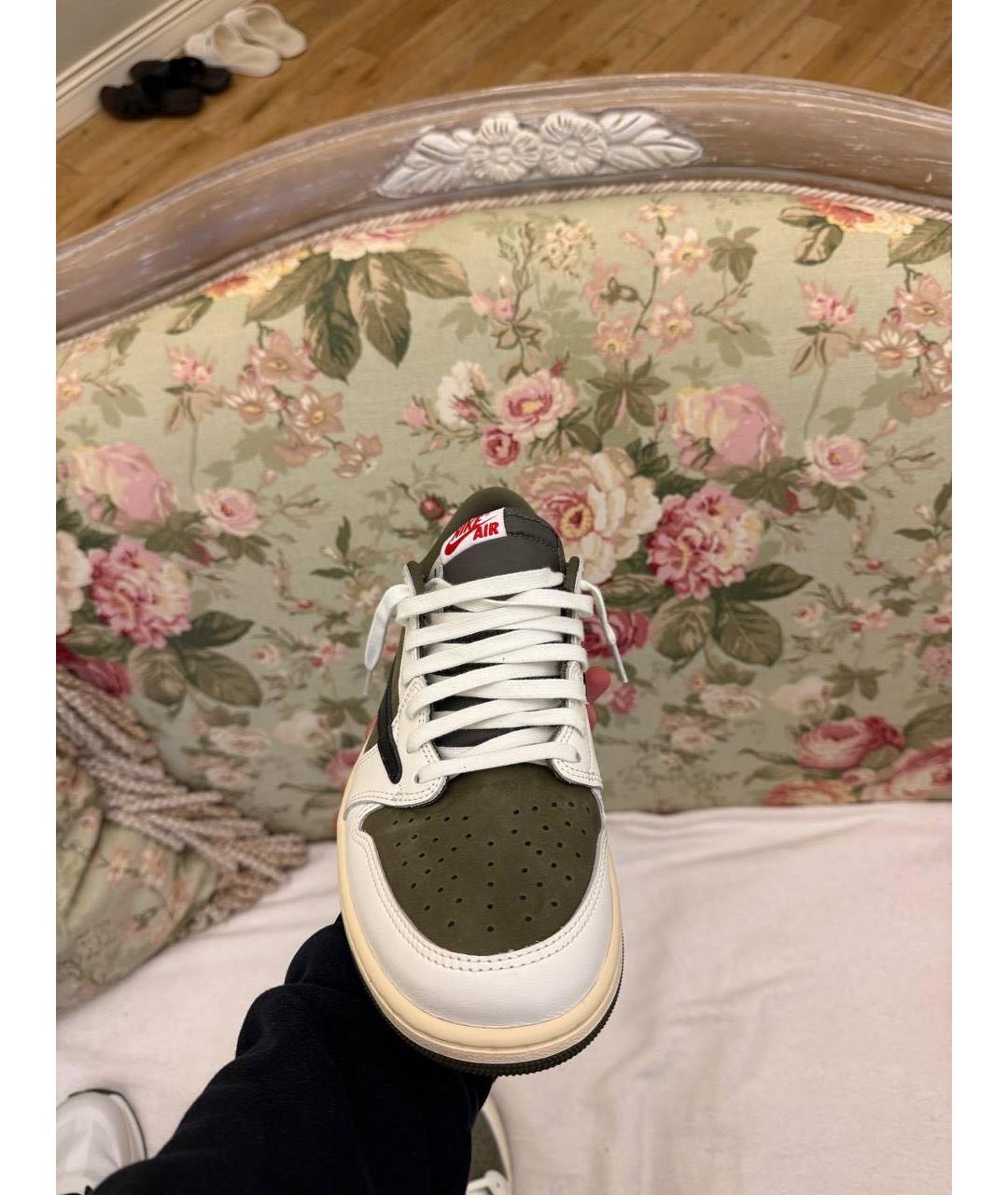 JORDAN Зеленые нубуковые кроссовки, фото 6