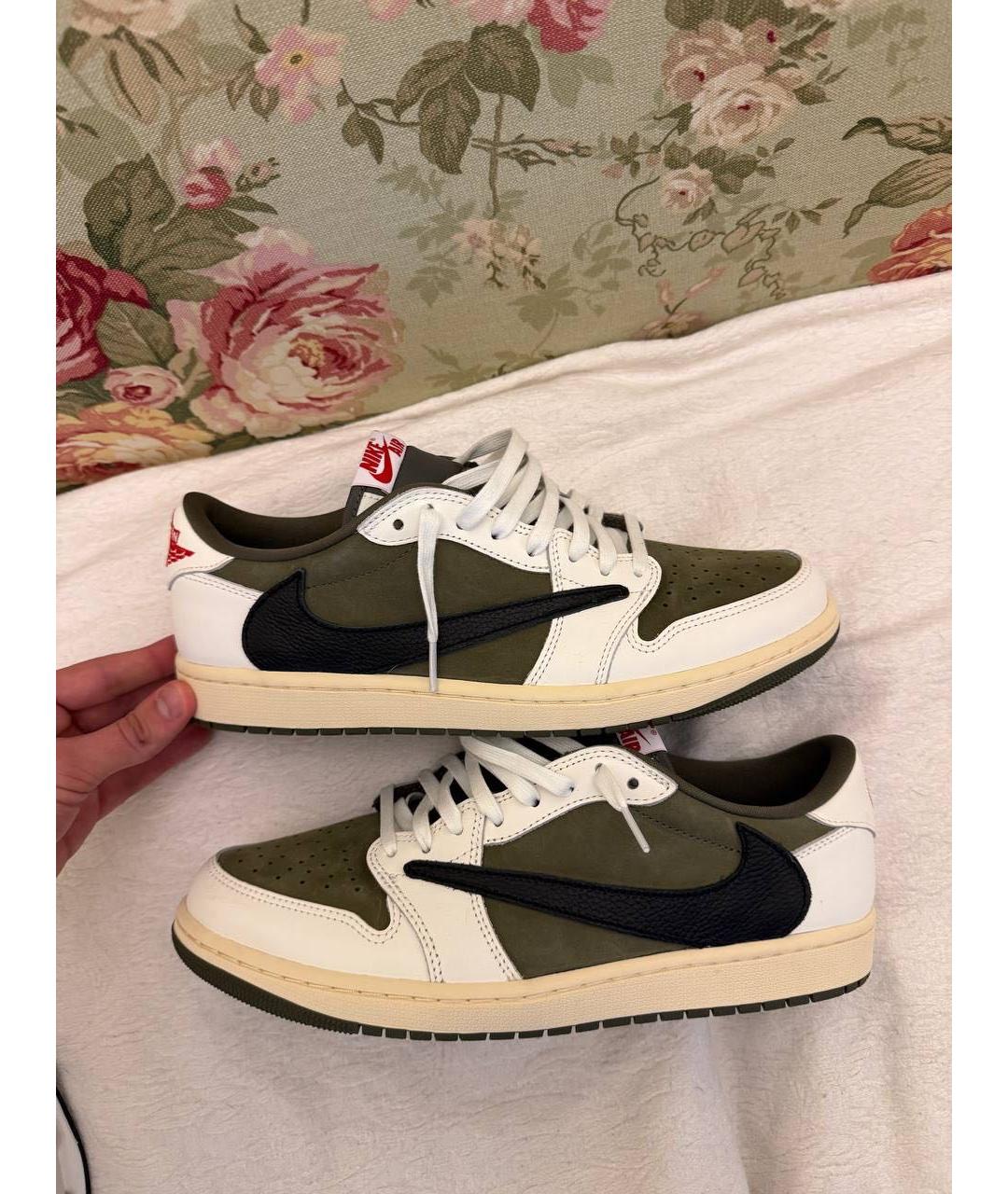 JORDAN Зеленые нубуковые кроссовки, фото 5