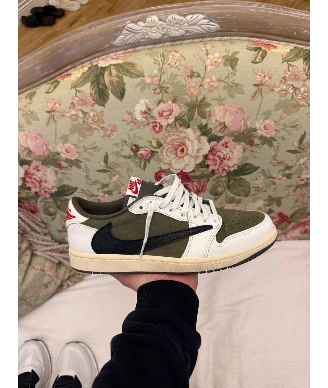 JORDAN Зеленые нубуковые кроссовки, фото 7