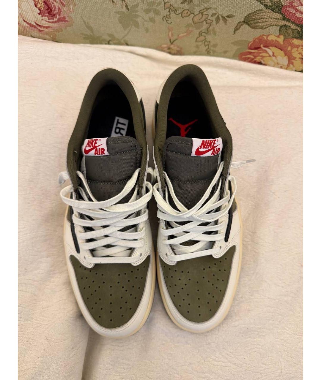 JORDAN Зеленые нубуковые кроссовки, фото 2