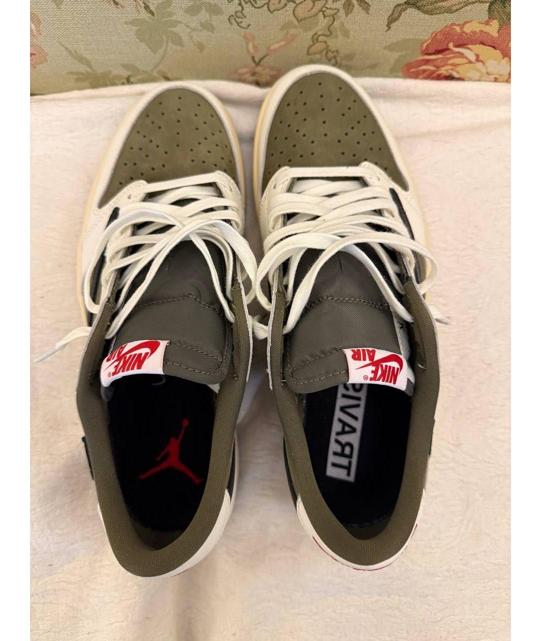 JORDAN Зеленые нубуковые кроссовки, фото 3