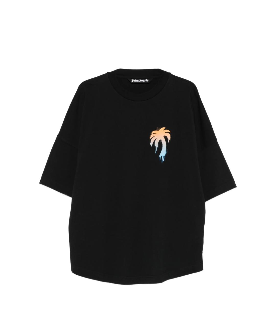 PALM ANGELS Черная хлопковая футболка, фото 1