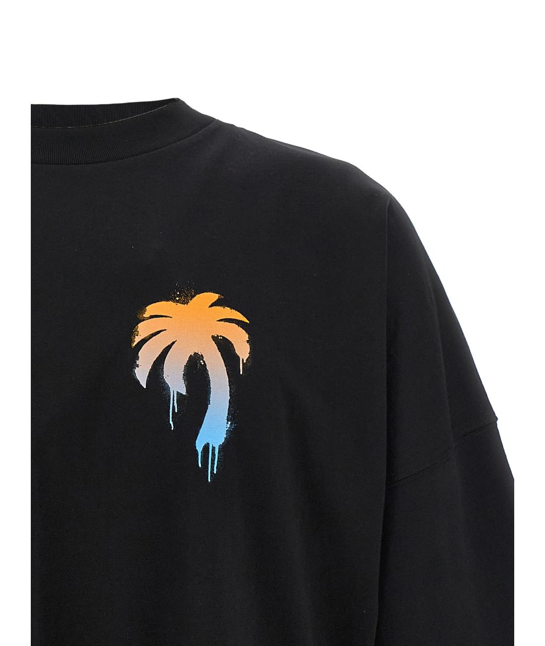 PALM ANGELS Черная хлопковая футболка, фото 3
