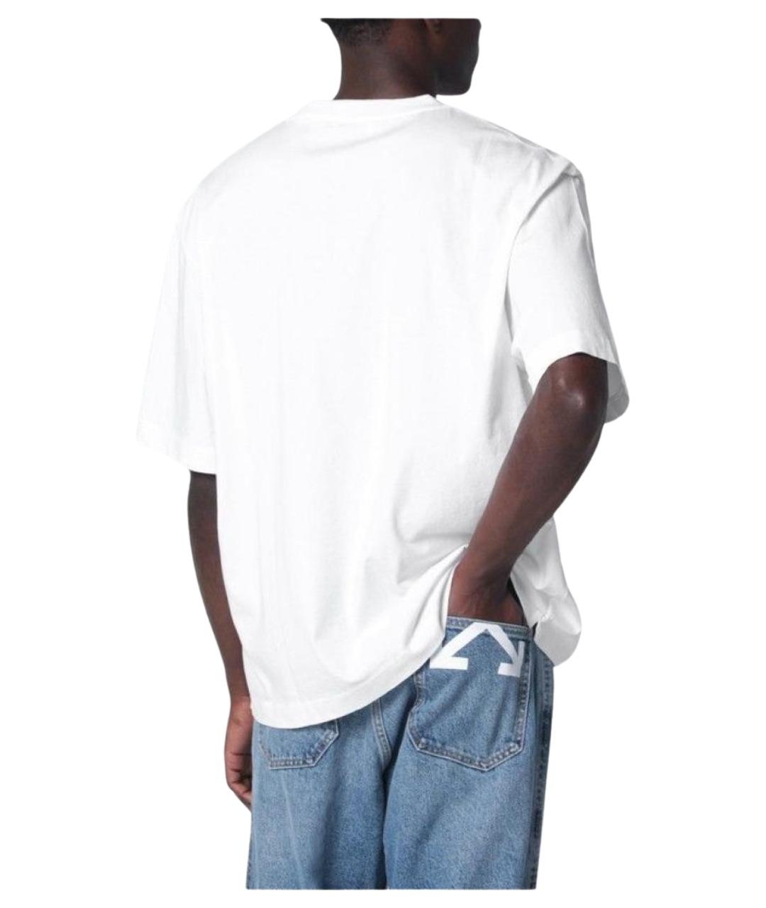 OFF-WHITE Белая хлопковая футболка, фото 2