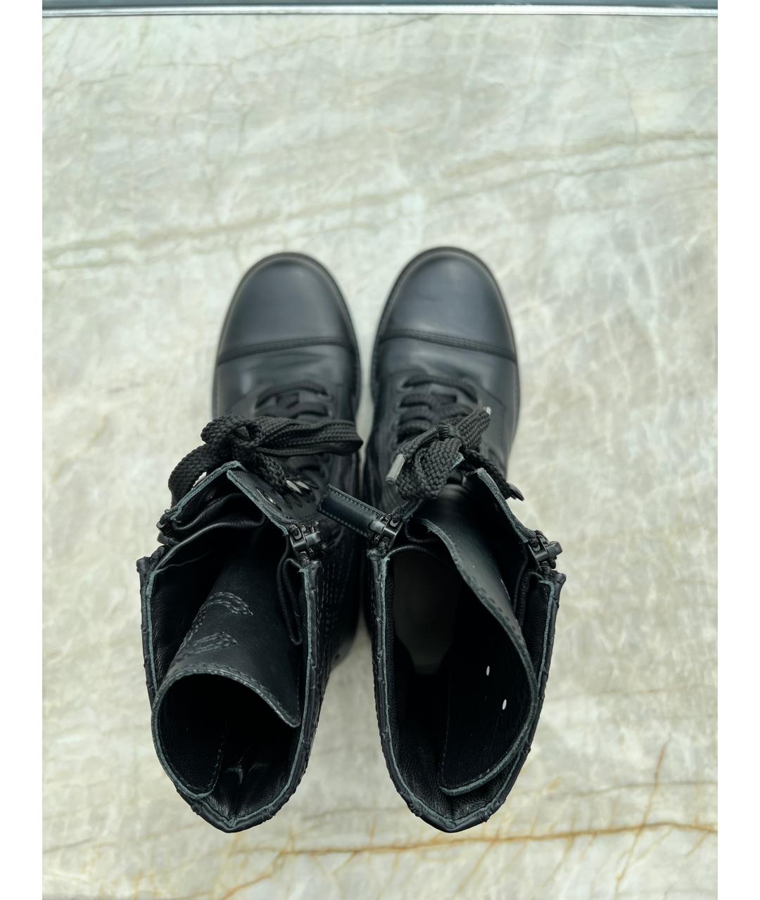 CHANEL Черные кожаные ботинки, фото 3