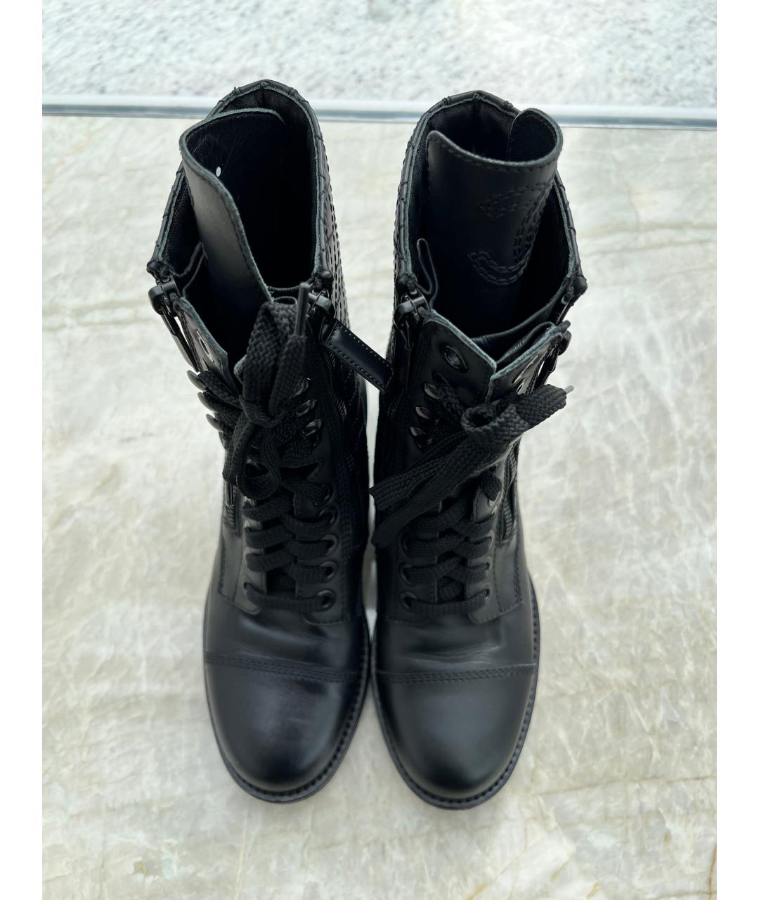 CHANEL Черные кожаные ботинки, фото 2