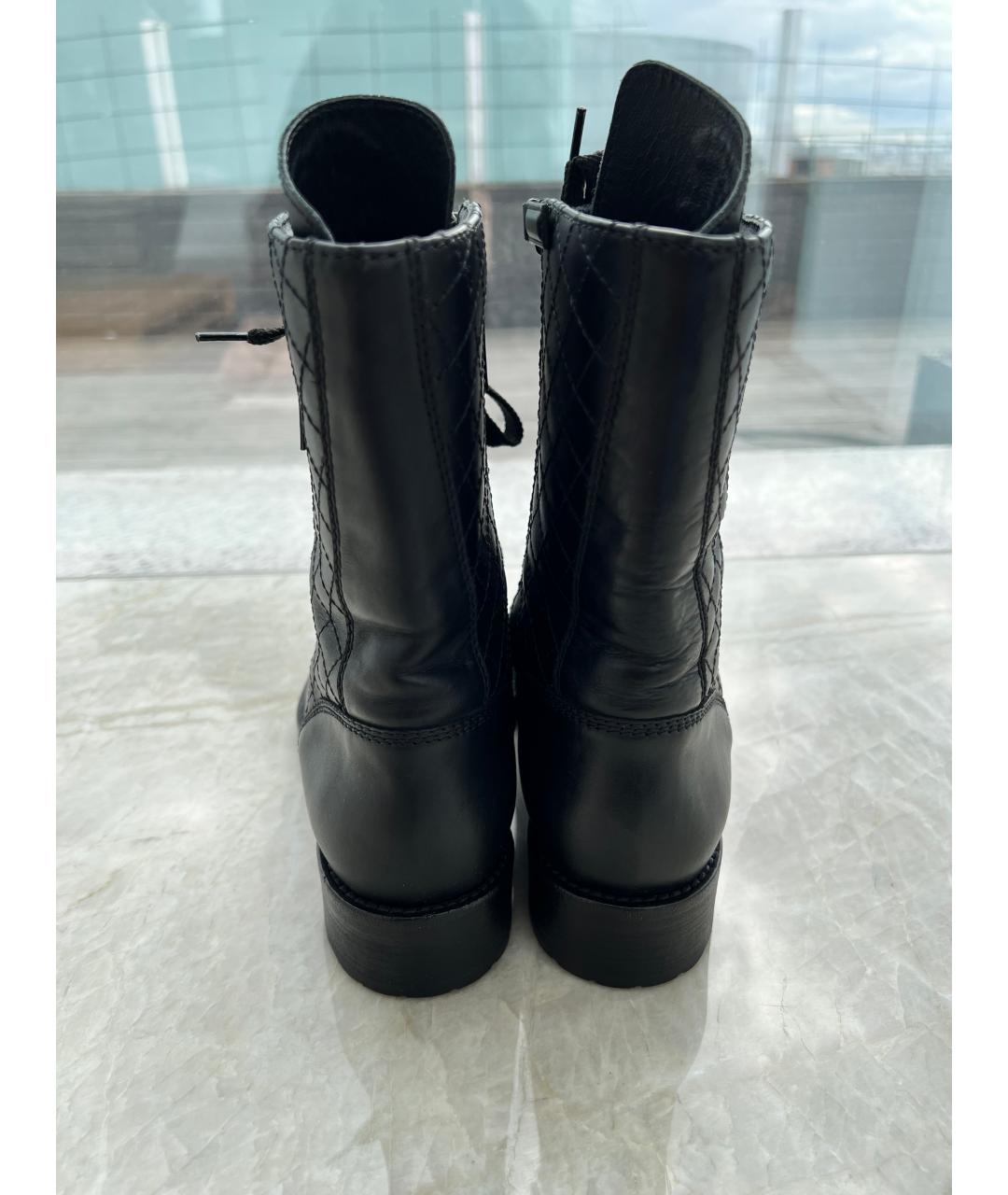 CHANEL Черные кожаные ботинки, фото 5